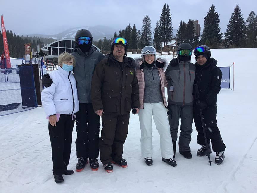 thriving on dialysis, a family snow skiing